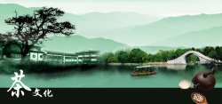 绿色江南山川山峰中国山江南水乡海报背景高清图片