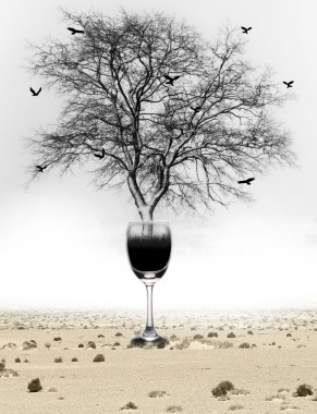 创意荒漠枯树节约用水海报背景背景