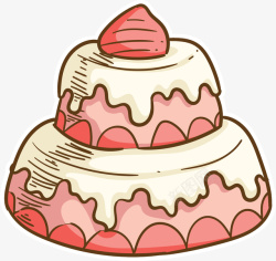 手绘的祝寿蛋糕食物矢量图素材
