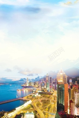 简约大气香港之旅旅游背景