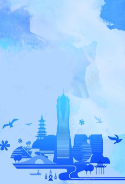 杭州旅游宣传海报背景