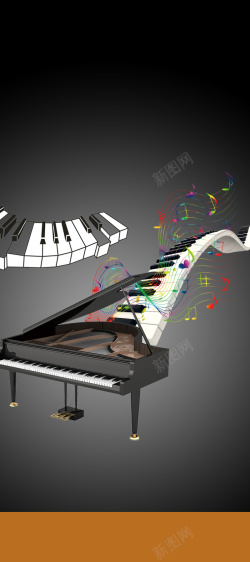 钢琴1920x琴行业X展架背景高清图片