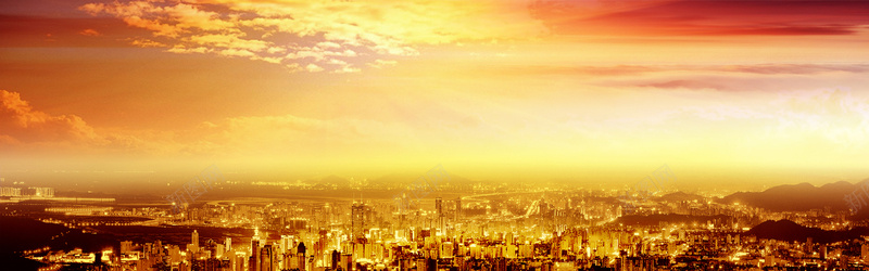 金色城市背景jpg_新图网 https://ixintu.com 城市 夜景 摄影 海报banner 金色 风景
