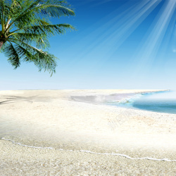 男装主图背景夏季沙滩背景主图高清图片