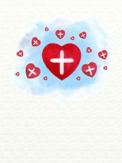 红十字会海报水彩风红十字会公益宣传海报背景模板高清图片