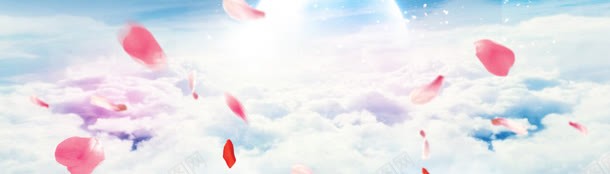 云层上的红色花瓣海报背景jpg设计背景_新图网 https://ixintu.com 云层 海报 红色 背景 花瓣