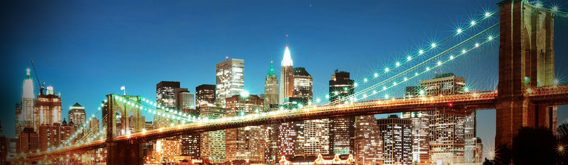 城市夜景banner摄影图片
