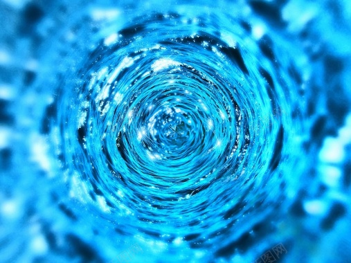 蓝色水流隧道背景背景