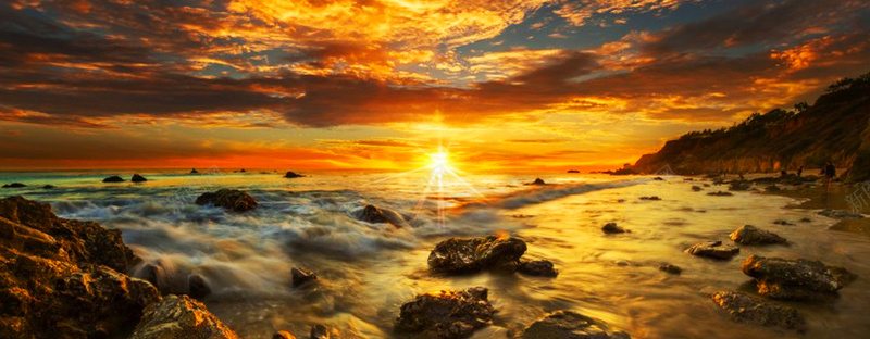 日出太阳海边海边摄影图片