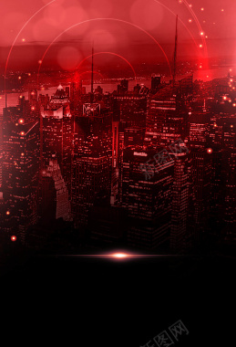 红色城市激情海报背景背景