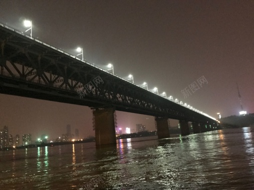 长江大桥夜景背景
