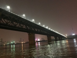 武汉旅游景点长江大桥夜景高清图片