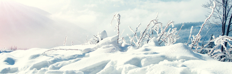 冬天雪景banner创意jpg设计背景_新图网 https://ixintu.com 其他 天空 山峰 海报banner 积雪 色彩 路