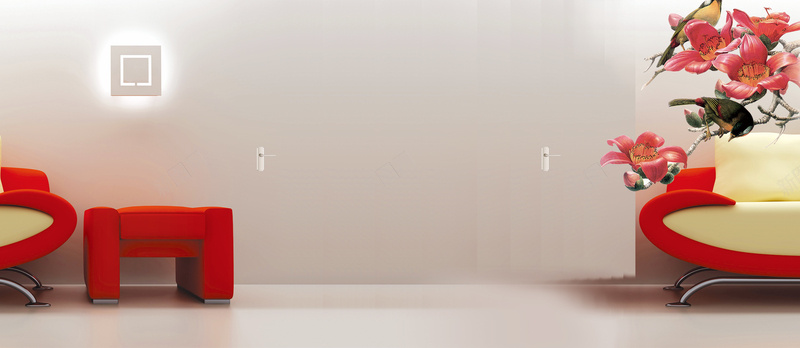 高档室内背景psd_新图网 https://ixintu.com 室内设计 家装背景 摄影 海报banner 红色家具 装修 装修模板 风景