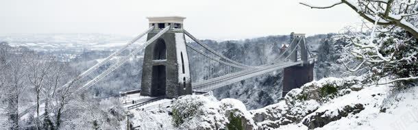 雪地森林吊桥岩石jpg设计背景_新图网 https://ixintu.com 吊桥 岩石 森林 雪地