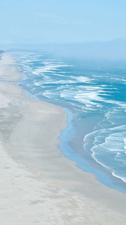 唯美海边沙滩景色蓝色美丽沙滩H5背景高清图片