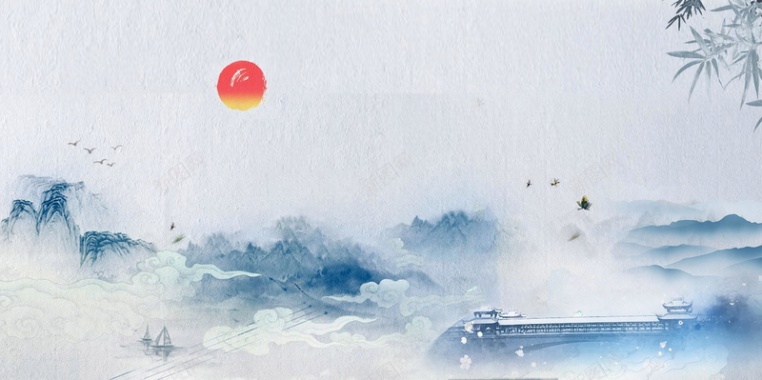 水彩创意水墨中国风背景