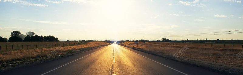 日落道路背景摄影图片