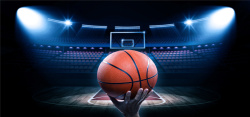 火焰蓝球灯光下的篮球运动海报背景高清图片