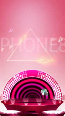 粉红色手机展示台宣传海报背景