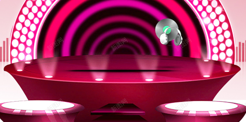 粉红色手机展示台宣传海报psd设计背景_新图网 https://ixintu.com 促销活动 宣传海报 展示台 手机 手机促销 灯光 粉红色 舞台