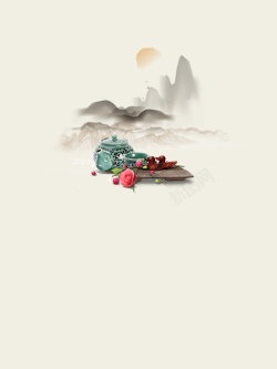 早春新茶中国风茶道海报背景高清图片