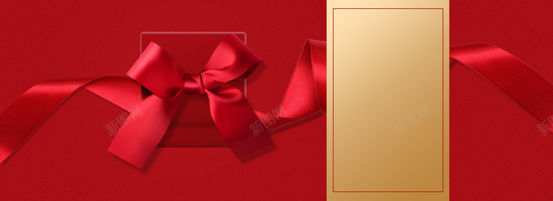 淘宝红色喜庆服装丝带促销礼品边框海报背景背景