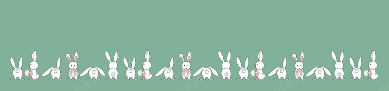卡通抱彩蛋兔子背景jpg设计背景_新图网 https://ixintu.com 兔子 卡通 手绘 海报banner 童趣 绿色背景
