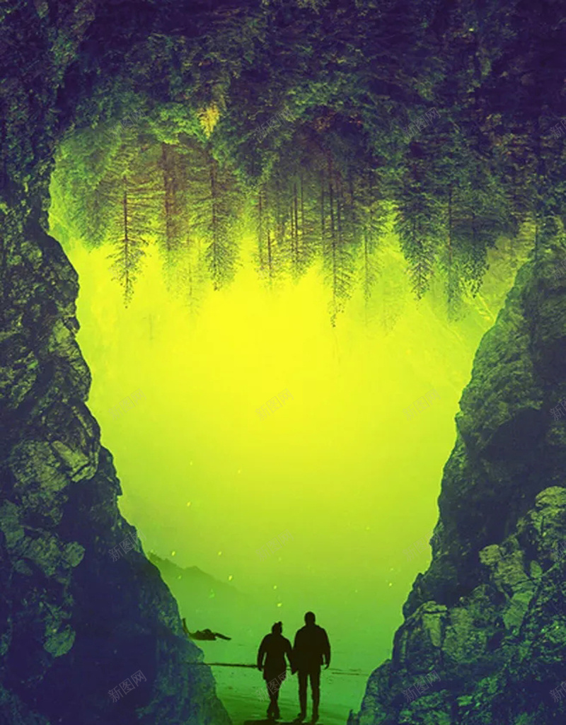 野外探险海报psd设计背景_新图网 https://ixintu.com 人物 冒险 探险 森林 深山 神秘 绿色 野外