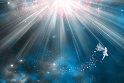 天使与光芒图片蓝色星空光芒海报背景模板高清图片
