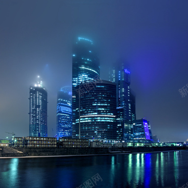 大城市夜景背景摄影图片