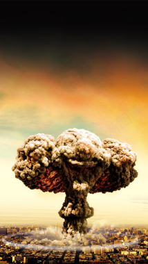 炸弹爆炸蘑菇云背景图摄影图片