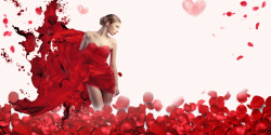 女生节浪漫玫瑰情人节平面广告高清图片