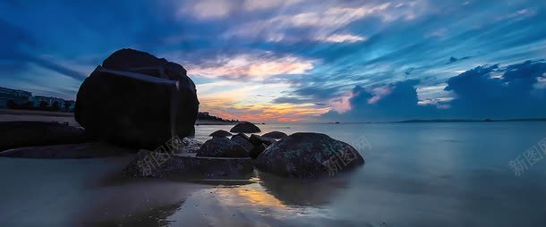 唯美大海晚霞背景背景