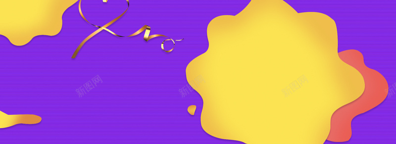 淘宝海报banner背景psd设计背景_新图网 https://ixintu.com 丝绸 商务 大气 扁平 活动 涂鸦 渐变 紫色 纹理 花朵 黄色