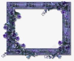紫色神秘花藤相框素材