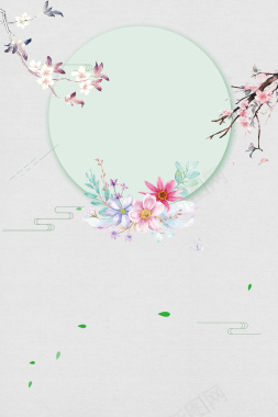 日系矢量小清新花卉青春海报背景背景