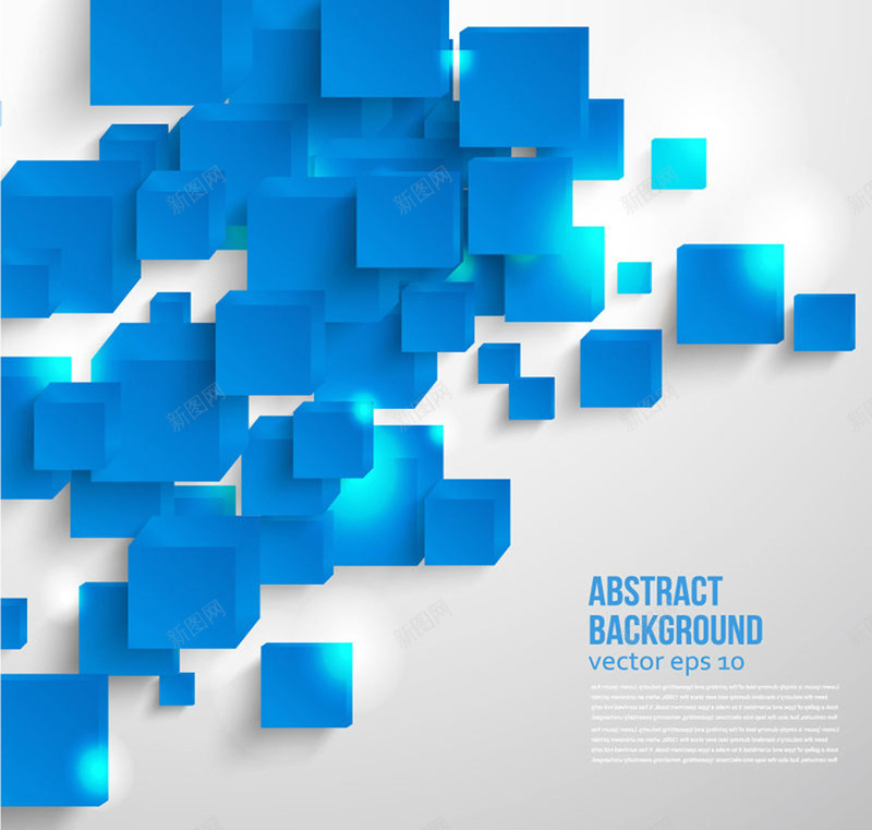 蓝色立体方块背景矢量图psd设计背景_新图网 https://ixintu.com 光晕 商务 方块 矢量图 科幻 科技 立体 背景 蓝色