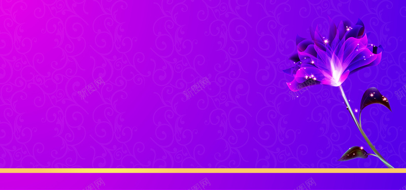 紫色花海报背景背景