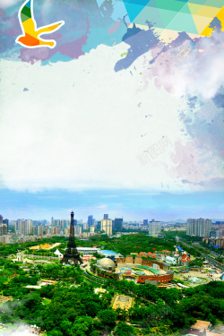 深圳地标深圳旅游海报背景高清图片