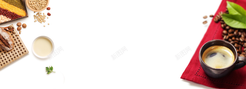 咖啡清新白色海报背景psd设计背景_新图网 https://ixintu.com banner 促销 养生 吃货 咖啡 天猫 新鲜 海报 淘宝 清新 白色 背景 豆浆 食品 食材