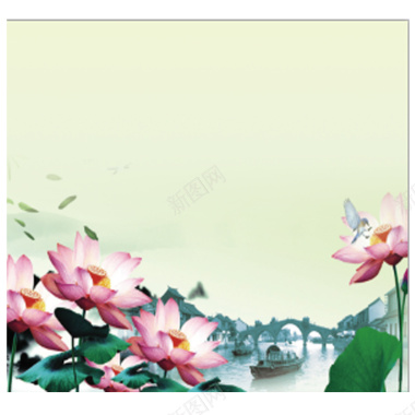 荷花古色主图背景