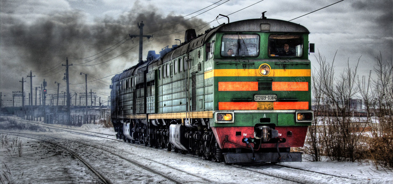 欧式复古火车头背景摄影图片