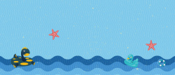 游泳的海龟小海龟游泳卡通海浪蓝色背景高清图片