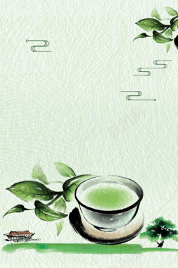 中国风传统茶文化海报背景背景