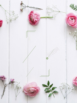 花瓣海报清新花朵结婚季婚礼花束定制海报背景psd高清图片