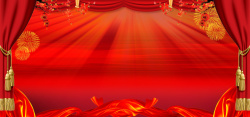 六一儿童节舞台红色中式儿童节舞台背景高清图片
