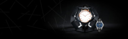 镂空机械手表手表促销季质感黑色banner高清图片