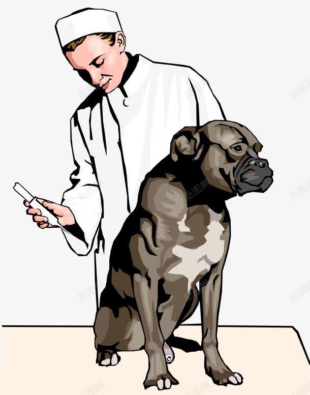 宠物医院png免抠素材_新图网 https://ixintu.com 卡通人物 宠物 宠物医院 宠物店 宠物打针 宠物预防针 手绘疫苗打针插画 狗 疫苗打针