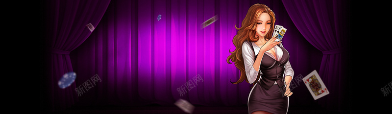 扑克牌个性背景jpg设计背景_新图网 https://ixintu.com 创意 扑克 模特 海报banner 美女 魔术